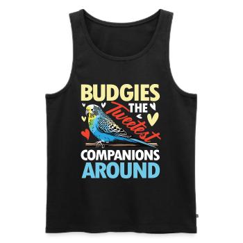 Budgies The Tweetest Companions Around - Männer Premium Bio Tank Top - Schwarz - Vorne - Michal (187cm)