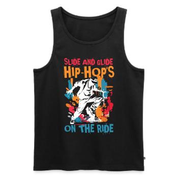 Slide and Glide Hip Hop's On The Ride - Männer Premium Bio Tank Top - Schwarz - Vorne - AI Model Male 178 light (178cm)