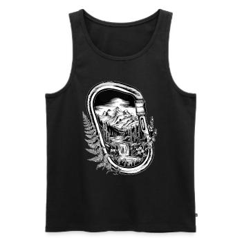 Bergsteigen Bergseigerhaken Wandern Karabiner - Männer Premium Bio Tank Top - Schwarz - Vorne - Michal (187cm)