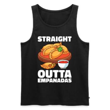 Empanada Dumpling Espagnol Mexicain - Débardeur bio Premium Homme - noir - Devant - AI Model Male 178 light (178cm)
