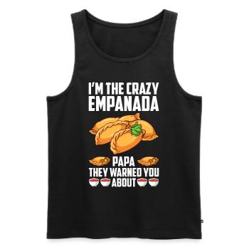 Empanada Dumpling Espagnole Mexicaine - Débardeur bio Premium Homme - noir - Devant - AI Model Male 178 light (178cm)