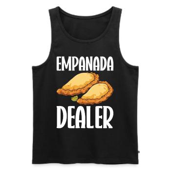 Empanada Dumpling Espagnol Mexicain - Débardeur bio Premium Homme - noir - Devant - AI Model Male 178 light (178cm)
