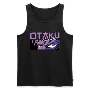 Anime Otaku Life - Débardeur bio Premium Homme - noir - Devant - AI Model Male 178 light (178cm)