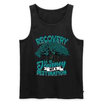 Suchtkrank Recovery Is A Journey Not A Destination - Männer Premium Bio Tank Top - Schwarz - Vorne - AI Model Male 178 light (178cm)