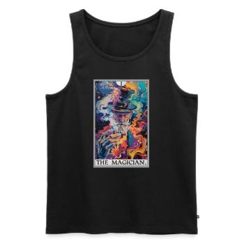 Tarotkarte The Magician Der Magier - Männer Premium Bio Tank Top - Schwarz - Vorne - AI Model Male 178 light (178cm)