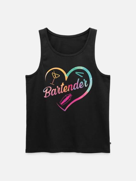 Bartender Mixologist Heart - Männer Premium Bio Tank Top - Schwarz