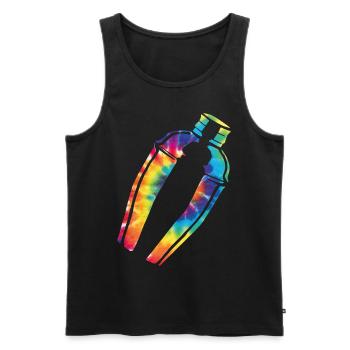 Bartender Mixologist Tie Dye - Men's Premium Organic Tank Top - black - Front - AI Model Male 178 light (178cm)