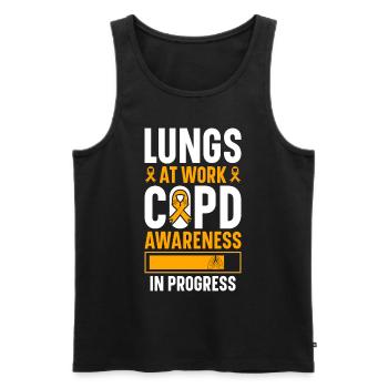 COPD Awareness Lung Disease COPD Krieger - Men's Premium Organic Tank Top - black - Front - Michal (187cm)
