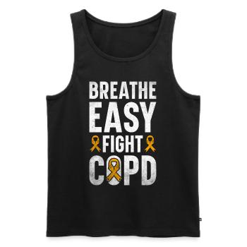 COPD Awareness Lung Disease COPD Krieger - Men's Premium Organic Tank Top - black - Front - Michal (187cm)