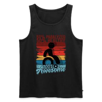 Rollstuhlfahrer Rollifahrer - Männer Premium Bio Tank Top - Schwarz - Vorne - AI Model Male 178 light (178cm)