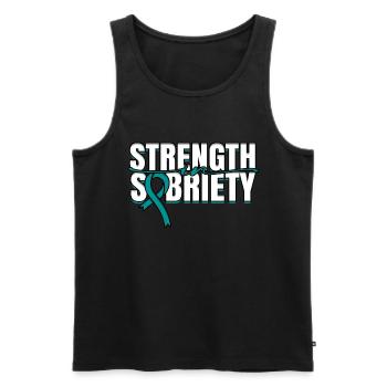 Detoxification Withdrawal Addictive Strength In Sobriety - Men's Premium Organic Tank Top - black - Front - AI Model Male 178 light (178cm)