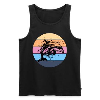 Delfin - Männer Premium Bio Tank Top - Schwarz - Vorne - Michal (187cm)