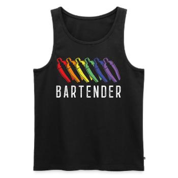 Barman Mixologue Rainbow - Débardeur bio Premium Homme - noir - Devant - Michal (187cm)