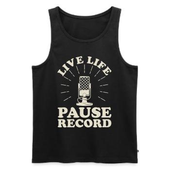 Podcast Host Podcaster Podcasting Podcast Hörer - Männer Premium Bio Tank Top - Schwarz - Vorne - Michal (187cm)