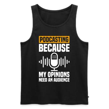 Podcast Host Podcaster Podcasting Podcast Hörer - Männer Premium Bio Tank Top - Schwarz - Vorne - Michal (187cm)