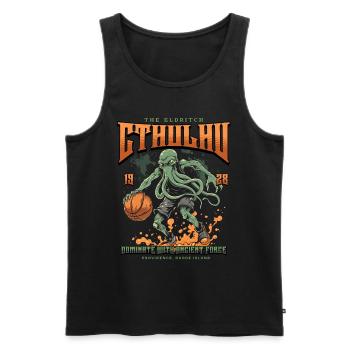 Basketball Cthulhu Kult Lovecraft Necronomicon - Männer Premium Bio Tank Top - Schwarz - Vorne - AI Model Male 178 light (178cm)