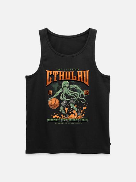Baloncesto Cthulhu Culto Lovecraft Necronomicón - Camiseta de tirantes ecológica prémium para hombre - negro