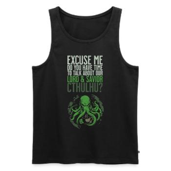 Lord & Savior Cthulhu Kult Lovecraft Necronomicon - Männer Premium Bio Tank Top - Schwarz - Vorne - AI Model Male 178 light (178cm)