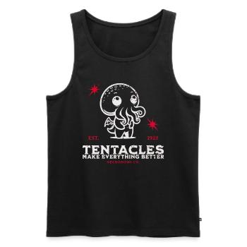 Tantakel Süßer Cthulhu Kult Lovecraft Necronomicon - Männer Premium Bio Tank Top - Schwarz - Vorne - AI Model Male 178 light (178cm)