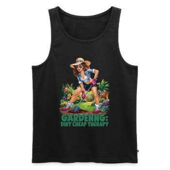 Lustige Gartenarbeit Spruch - Männer Premium Bio Tank Top - Schwarz - Vorne - Michal (187cm)
