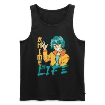 Anime Is Life - Männer Premium Bio Tank Top - Schwarz - Vorne - Michal (187cm)
