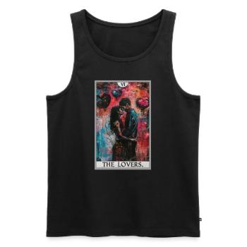 Tarot Cards Tarot Card The Lovers The Lovers - Men's Premium Organic Tank Top - black - Front - AI Model Male 178 light (178cm)