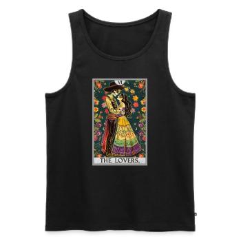 Tarot Cards Tarot Card The Lovers The Lovers - Men's Premium Organic Tank Top - black - Front - AI Model Male 178 light (178cm)