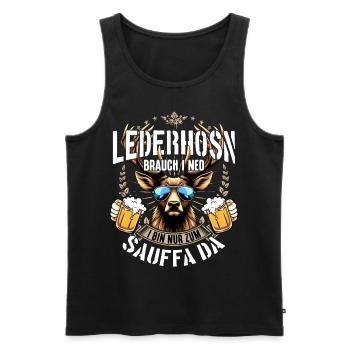 Trachtenshirt Herren Trachten T-Shirt Lederhose - Männer Premium Bio Tank Top - Schwarz - Vorne - AI Model Male 178 light (178cm)