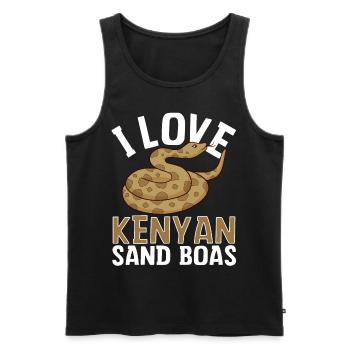 I love Kenyan sand boas snake - Men's Premium Organic Tank Top - black - Front - AI Model Male 178 light (178cm)