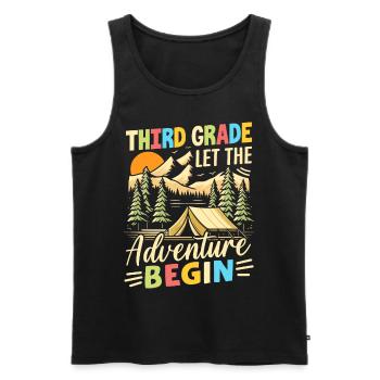 Third Grade Let The Adventure Begin - Men's Premium Organic Tank Top - black - Front - AI Model Male 178 light (178cm)