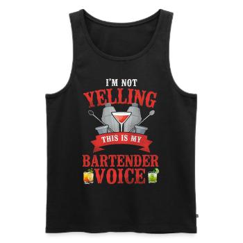 Barman Mixologue Je ne suis pas - Débardeur bio Premium Homme - noir - Devant - Michal (187cm)