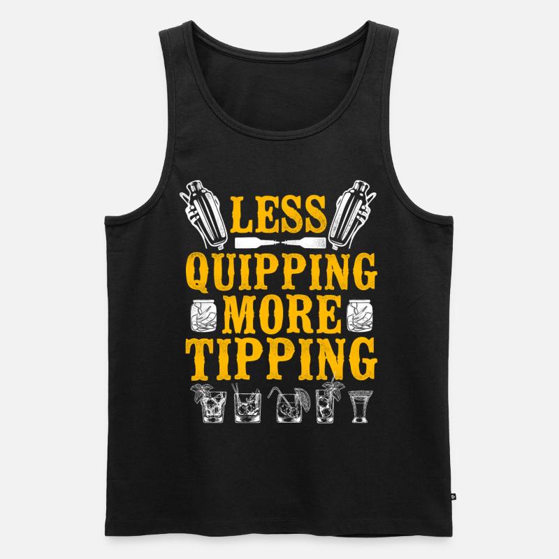 Bartender Mixologist Less Quipping - Männer Premium Bio Tank Top - Schwarz