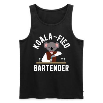 Bartender Mixologist Koala - Männer Premium Bio Tank Top - Schwarz - Vorne - Michal (187cm)