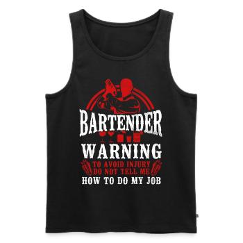 Bartender Mixologist Bartender - Men's Premium Organic Tank Top - black - Front - Michal (187cm)