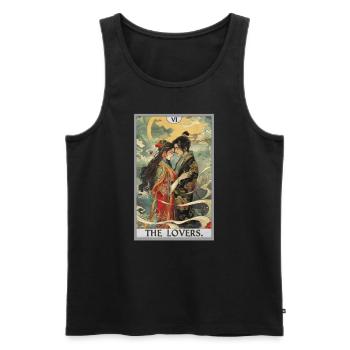 Tarot Cards Tarot Card The Lovers The Lovers - Men's Premium Organic Tank Top - black - Front - AI Model Male 178 light (178cm)