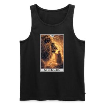 Tarotkarten Tarotkarte Strength Kraft - Männer Premium Bio Tank Top - Schwarz - Vorne - AI Model Male 178 light (178cm)