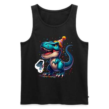 4th Birthday T Rex Dinosaur Children's Birthday Party - Men's Premium Organic Tank Top - black - Front - Michal (187cm)
