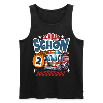 Feuerwehr 2. Geburtstag Kindergeburtstag - Männer Premium Bio Tank Top - Schwarz - Vorne - AI Model Male 178 light (178cm)