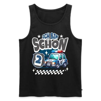 Polizei 2. Geburtstag Kindergeburtstag - Männer Premium Bio Tank Top - Schwarz - Vorne - AI Model Male 178 light (178cm)