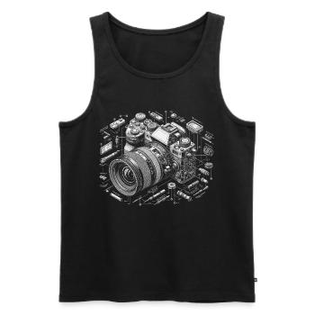 Photographer Photography Photographer - Men's Premium Organic Tank Top - black - Front - AI Model Male 178 light (178cm)