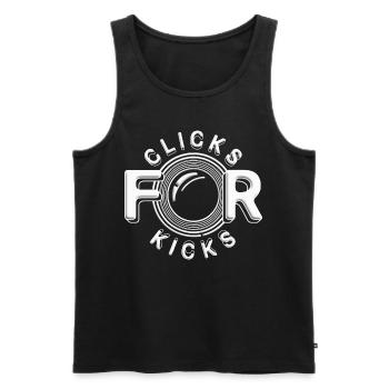 Photographer Photography Photographers Clicks For Kicks - Men's Premium Organic Tank Top - black - Front - Michal (187cm)