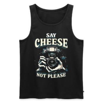 Fotograf Fotografie Say Cheese Not Please - Männer Premium Bio Tank Top - Schwarz - Vorne - AI Model Male 178 light (178cm)