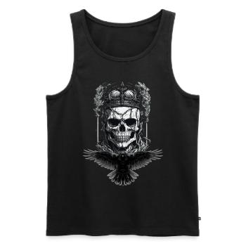 Skull Halloween Raven King - Men's Premium Organic Tank Top - black - Front - Michal (187cm)