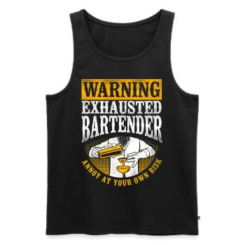 Bartender Mixologist Warning - Männer Premium Bio Tank Top - Schwarz - Vorne - AI Model Male 178 light (178cm)