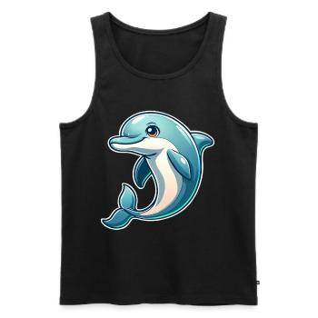 Delfin - Männer Premium Bio Tank Top - Schwarz - Vorne - Michal (187cm)