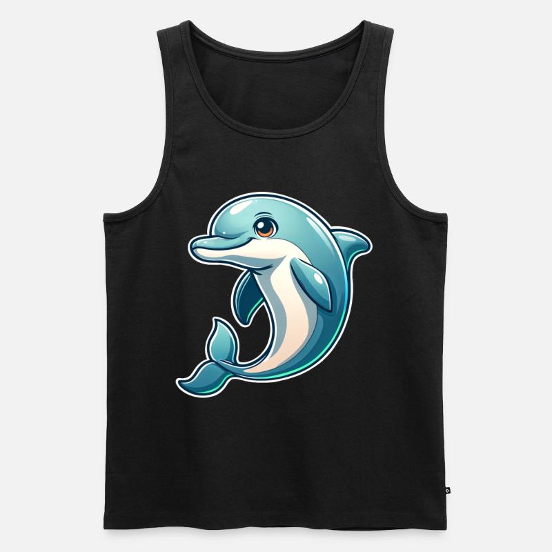 Delfin - Männer Premium Bio Tank Top - Schwarz