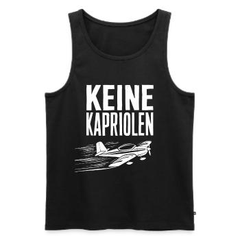 Keine Kapriolen - Nicht so tief Rüdiger - Männer Premium Bio Tank Top - Schwarz - Vorne - Michal (187cm)