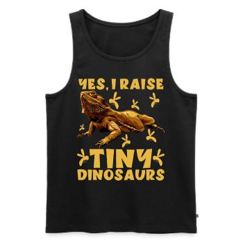 Funny Bearded Dragon Beardie - Men's Premium Organic Tank Top - black - Front - AI Model Male 178 light (178cm)