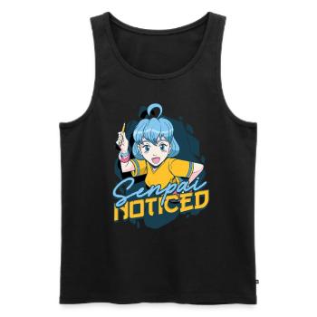 Anime Senpai Noticed - Men's Premium Organic Tank Top - black - Front - AI Model Male 178 light (178cm)