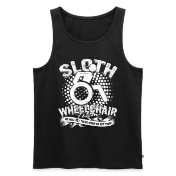 Rollstuhlfahrer Rollifahrer Sloth Wheelchair Team - Männer Premium Bio Tank Top - Schwarz - Vorne - AI Model Male 178 light (178cm)